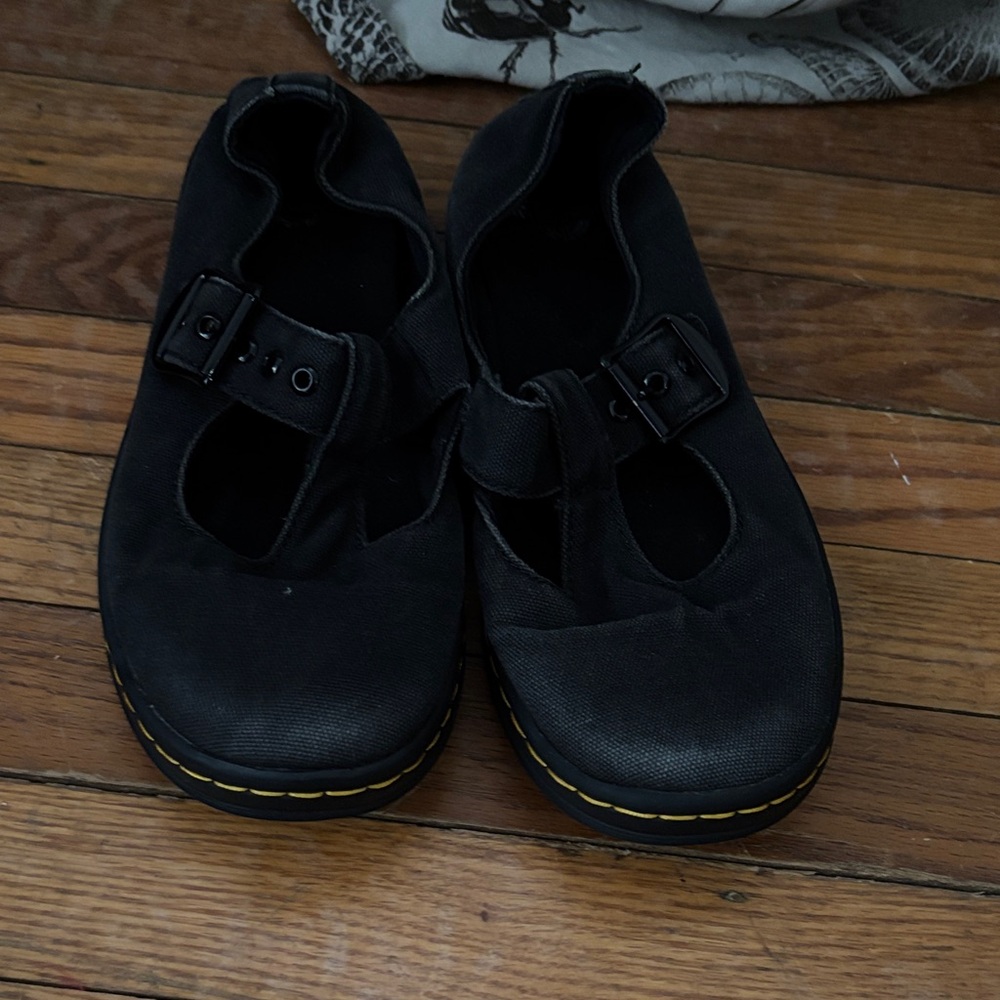 Dr. Martens Black Flats with Buckle